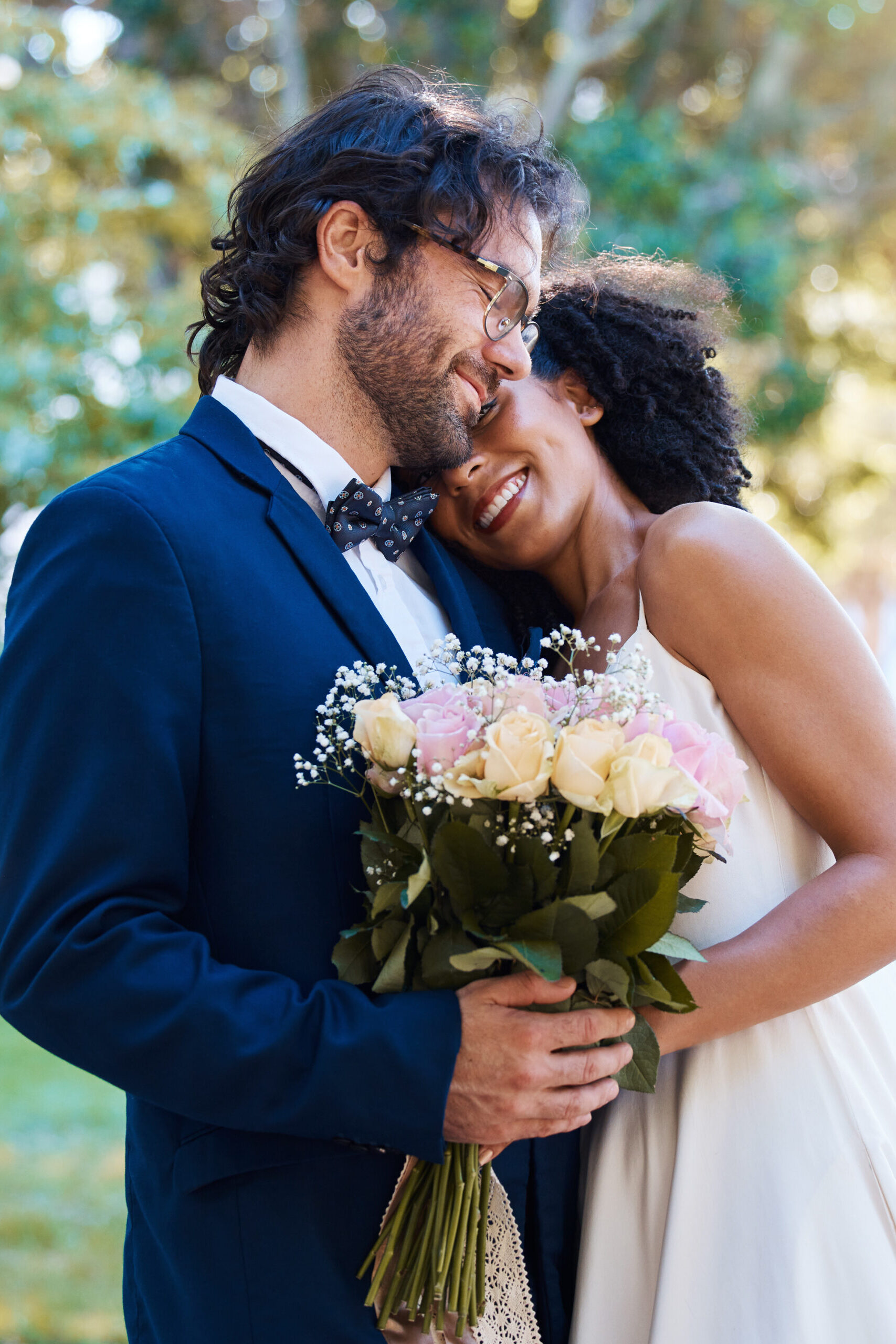 Home wedding hug couple and bride marriage bouquet out 2025 04 06 04 28 46 utc